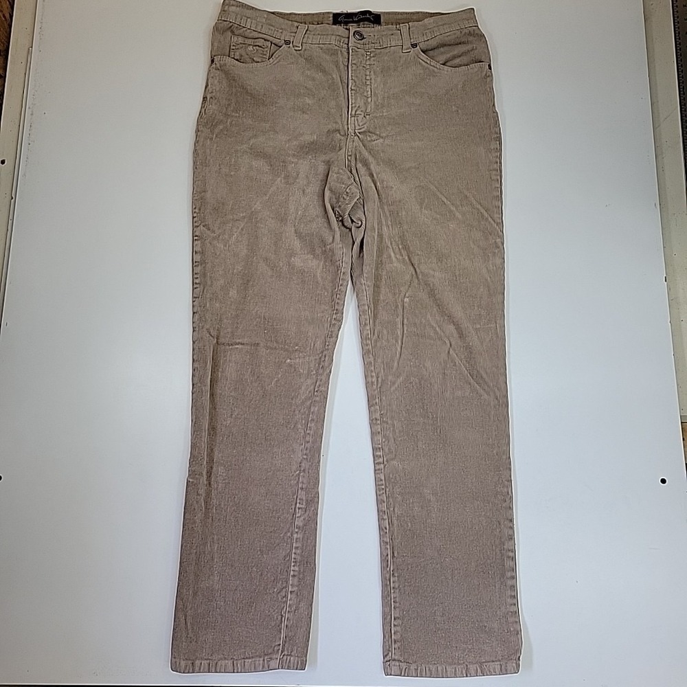 Gloria Vanderbilt Corduroy Pants Womens 12 Beige Casual‎ Preppy Hipster Comfy